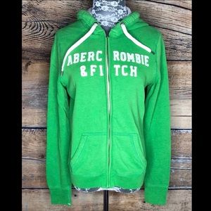 Abercrombie & Fitch Zip Up Green Hoodie